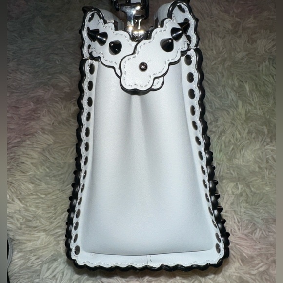 Fendi Peekaboo Mini Light Blue Studded Leather Two Way Top Handle Bag - Picture 6 of 16